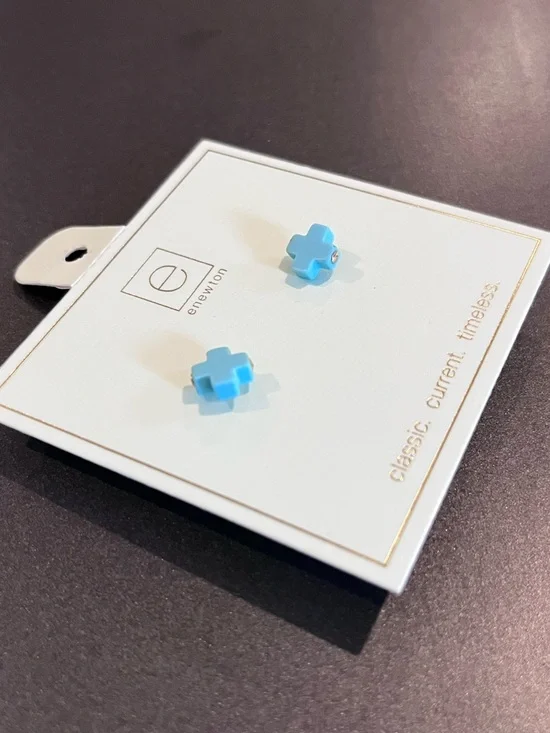 enewton Signature Cross Stud Turquoise Earrings - Picture 3 of 5